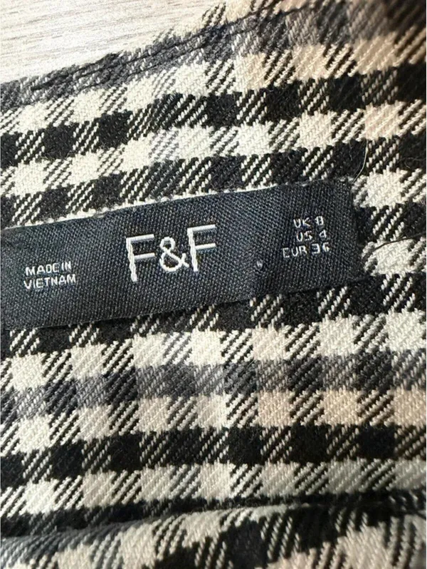 Black White Gingham Dress Bell Sleeve Shift Dress Pockets Preppy Cottagecore - Image 5