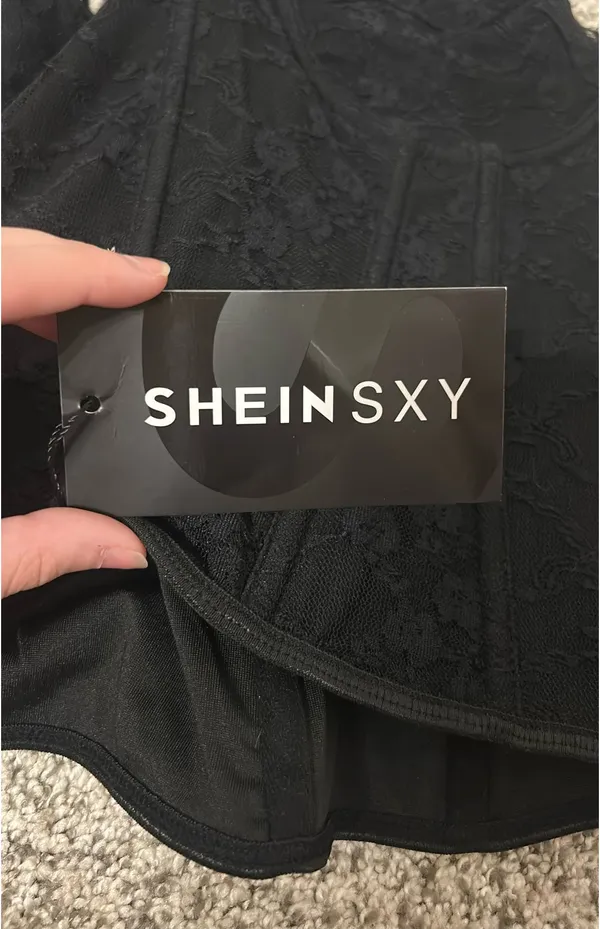 Black Shein Corset Crop Top - Image 4