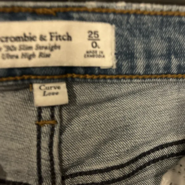 Abercrombie & Fitch Curve Love 90s Slim Straight Jeans Ultra High Rise 25 0L - Image 6