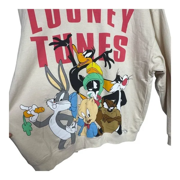 Looney Tunes Unisex Beige‎ Long Sleeves Pullover Sweatshirt Size XXL - Image 3