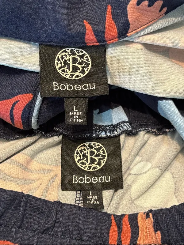 Bobeau Ellie Sleep & Lounge Notch Collar Top and Short PJ Set size Large - Image 3