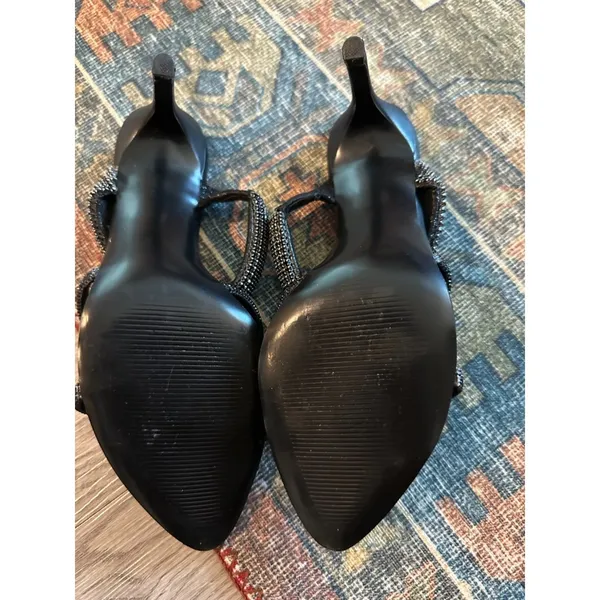 Steve Madden Black Rhinestones Shiny Pumps Heels Women's Sz 6 - Image 10