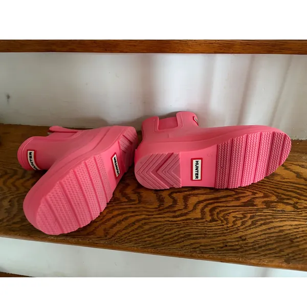 Hunter Original Chelsea Rain Boots Pink Rubber Ankle Waterproof WFS2006RMA US 5 - Image 6