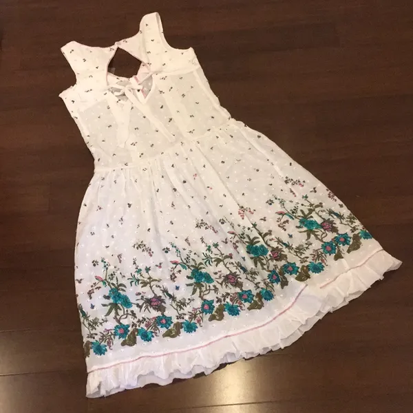 Anthropologie Lux White Floral Lace Dress - Image 3