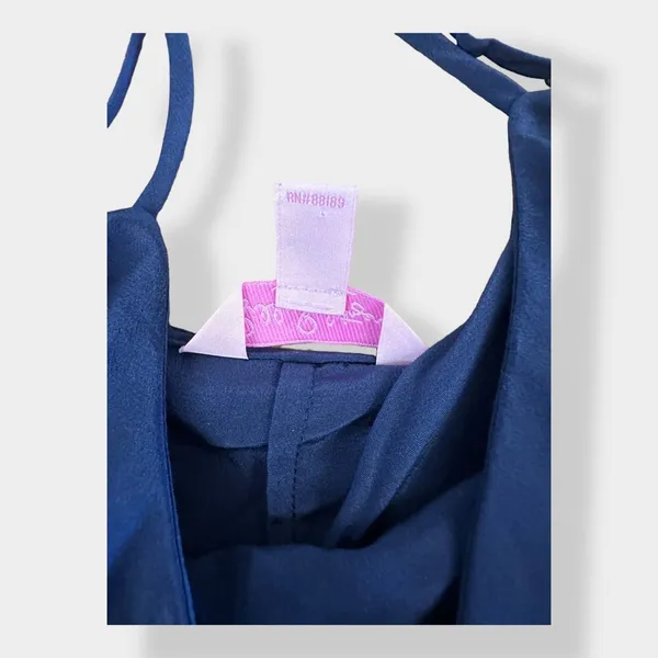 Lilly‎ Pulitzer Sunset Top 100% Silk in True Navy Size S - Image 6