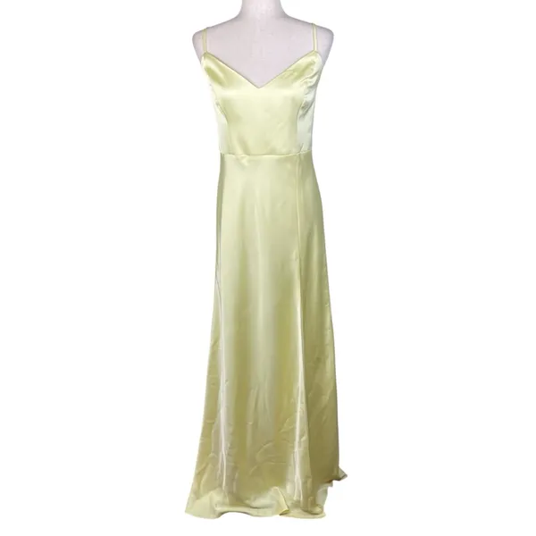 NEW Birdy Grey Jay Matte Satin Dress Lemon Sorbet Yellow Size Large Bridesmaid - Image 2