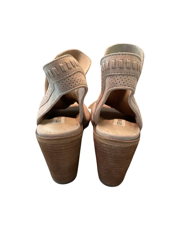Peep Toe Suede Block Heels Size 8 - Image 7