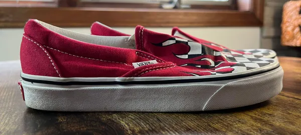 Vans | women’s classic checkerboard drip flame sneakers. Size: 5.5 - Image 3