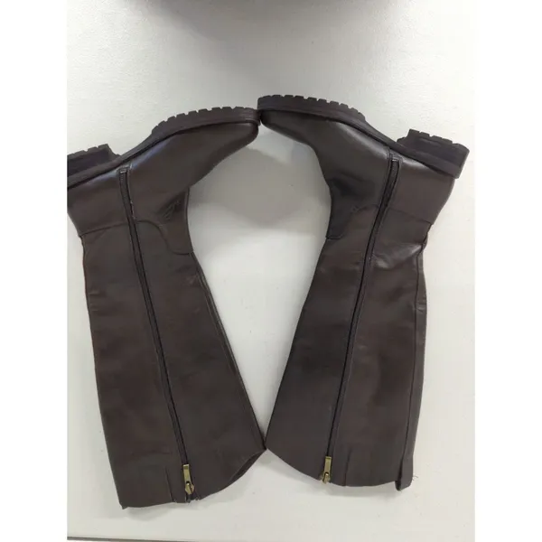 New NORDSTROM Nooliver-lea Leather dark brown boots sz5.5 tall riding equestrian - Image 3
