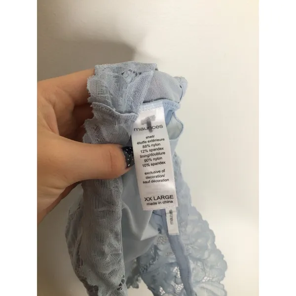 Maurices Bralette Womens XXL Light Blue Excellent Lace Wireless Crisscross Back - Image 3