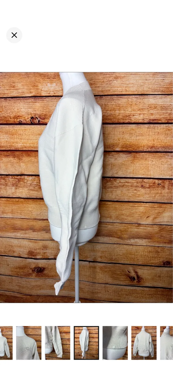 Lululemon All Around Crewneck Sweater White Opal Like New Size 8. Size tag missing- use measurements. Stretchy structured material. See pics for more info. Style W3ERJS 19.5-20.5” bust - Image 7