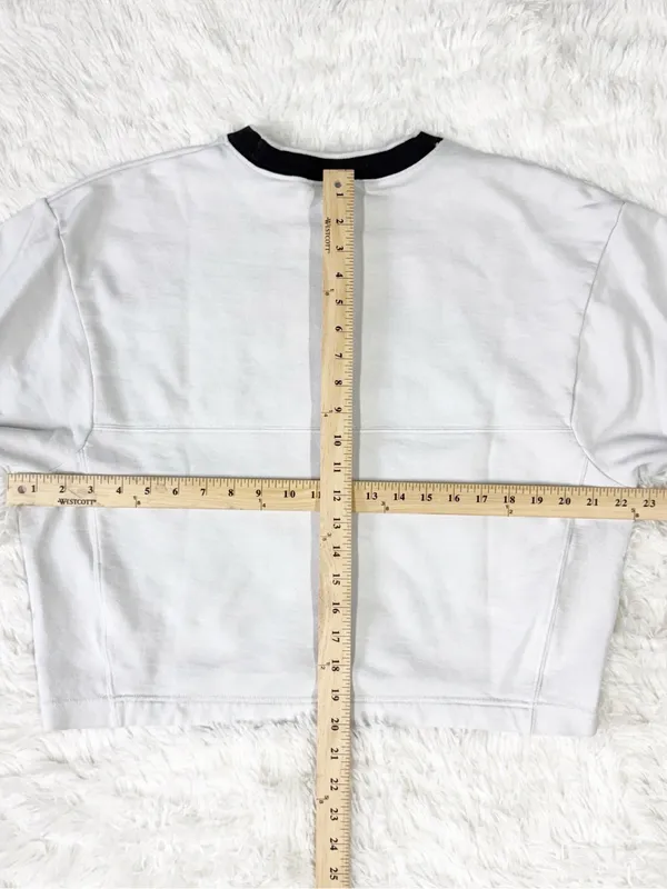 Nike Sportswear Logo Crewneck Sweatshirt White Black Size Small - Image 5