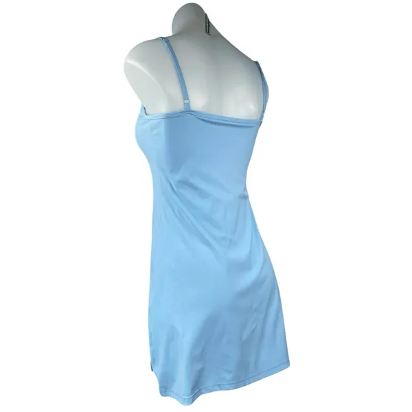 Qinsen Women's Blue Sleeveless Stretch Tennis Golf Built In Shorts Mini Dress S - Image 2