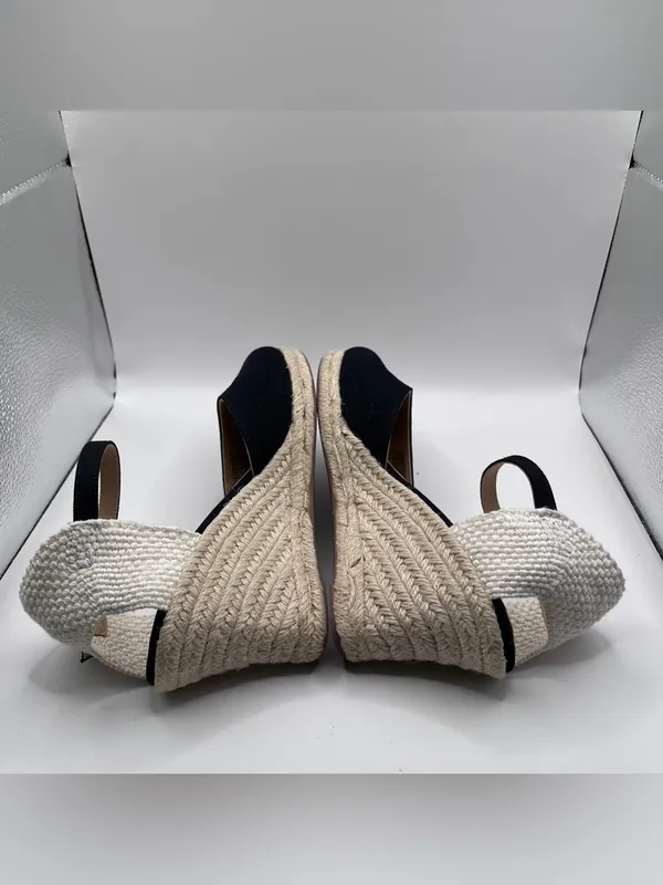 J.Crew Ankle-strap espadrille wedges black size 8 - Image 7
