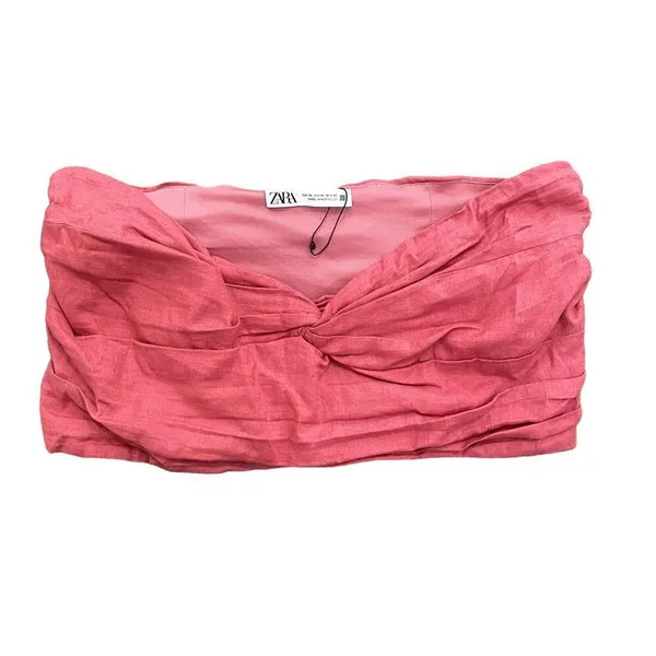 Zara Knotted Tube Top in Red, Size XL​​​​ - Image 2