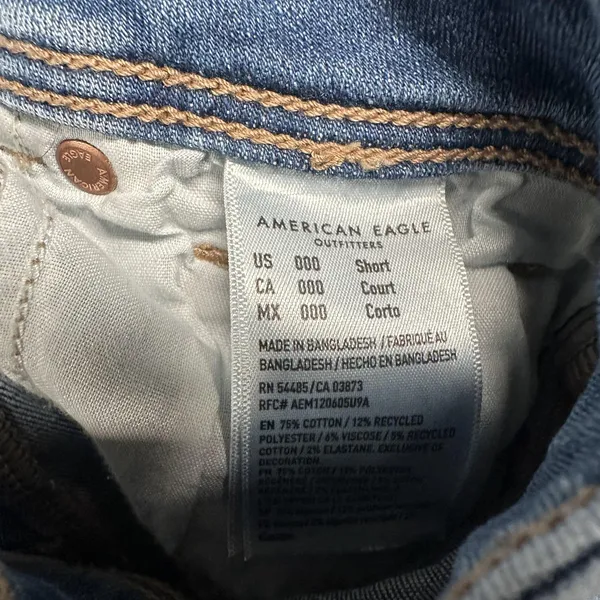 American Eagle Kick Boot Jeans Womens 000 Short Blue Wash Next Level Stretch - Image 9