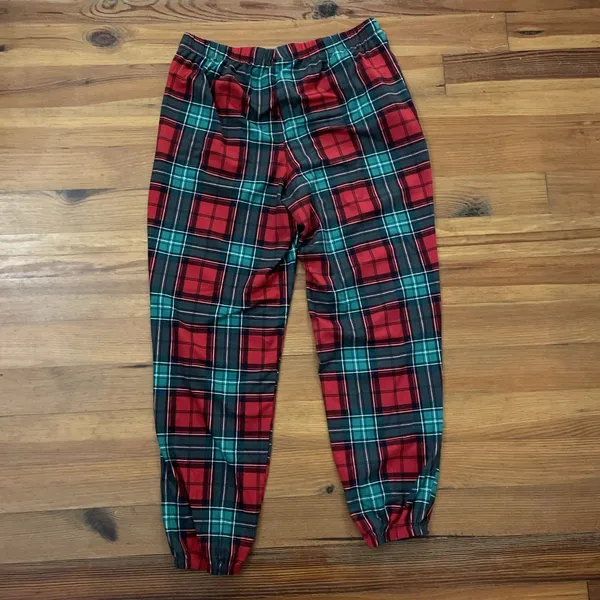 Joyspun Womens Red Plaid Cheers Christmas Pajama Set Jogger PJs Medium Holiday - Image 7