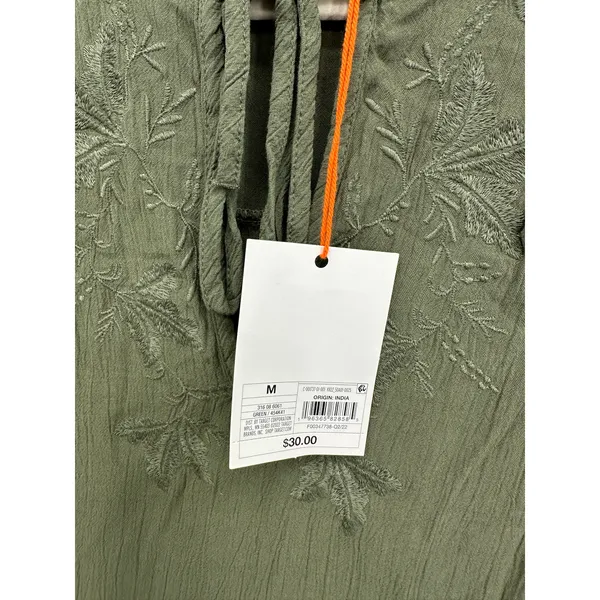 Knox Rose Womens Green Long Sleeve Boho Top Size M‎ NWT Peasant Fall - Image 7