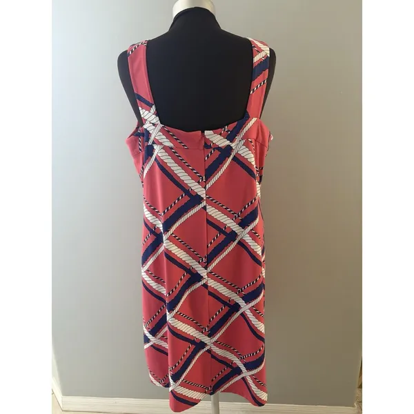 J McLaughlin Dress Womens XL Pink Catalina Cloth Nautical Ropes Old Money Luxury - Image 3