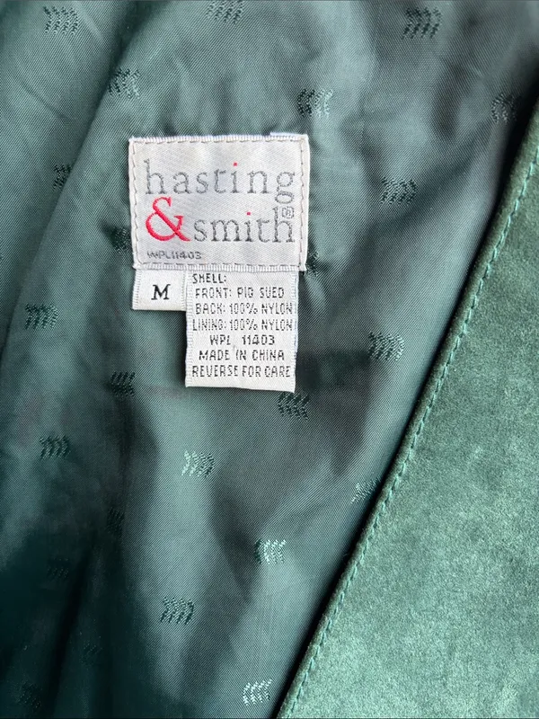 Hasting & Smith Vintage Green Suede Vest & Skirt Set Medium - Image 2
