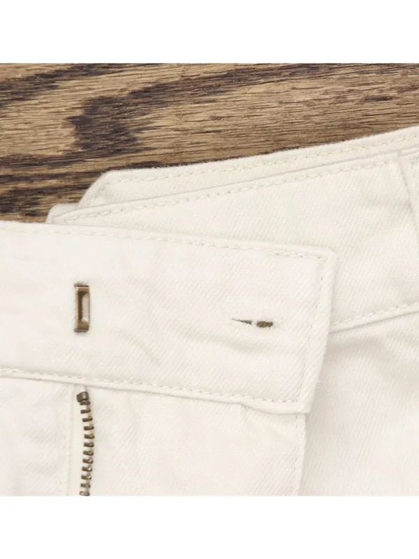 Woolrich X TGT Mid-Rise Barrel Leg Cargo Denim Jean Pants Cream Off White 17 - Image 5
