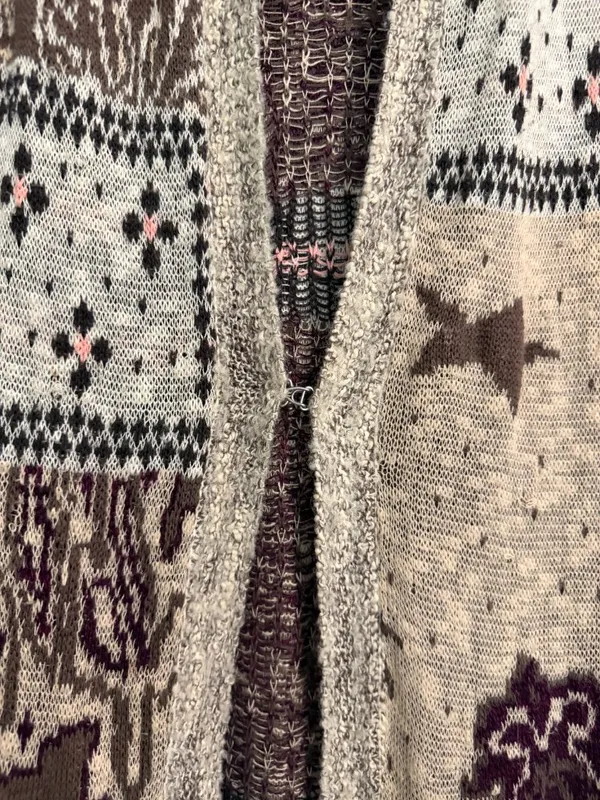 FREE PEOPLE Mixed Media Longline Cardigan Sweater Duster Hooded Size Medium - Image 4