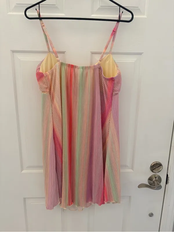 No Boundaries Rainbow Striped Midi Dress - Pink, Coral, Mint, Lavender - Image 4
