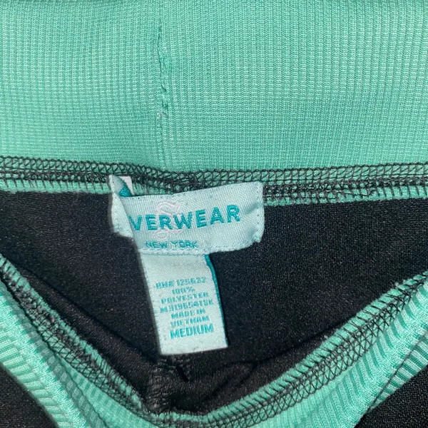 Silverwear Black Seafoam Green Straight Leg Track Sweatpants Women's Size Medium - Image 4