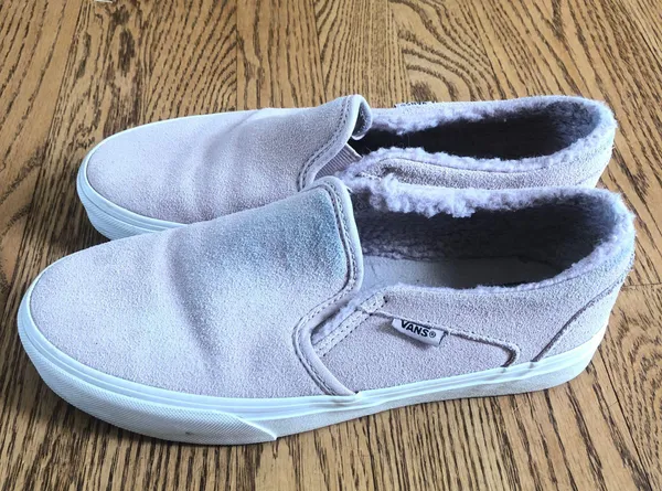 Vans Slip-On Lavender Suede Shearling Lined - Image 2