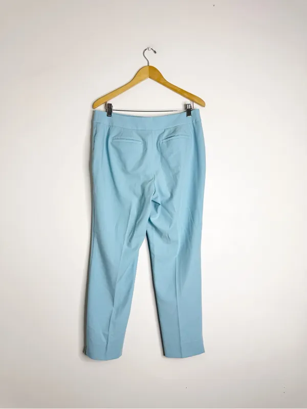 Talbots City Twill Ankle Pants Size 8 Light Blue Straight Leg Fully Lined - Image 7