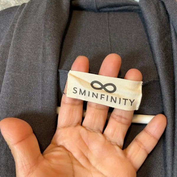 Sminfinity Sz M Merino‎ Wool Cashmere Wrap Cardigan Gray Women's - Image 3