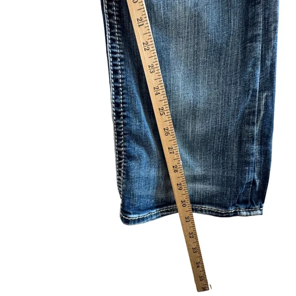 Rock Revival Beliss Bootcut Jeans Women 31 Embellished Flap Pockets Mid Wash Y2K - Image 9
