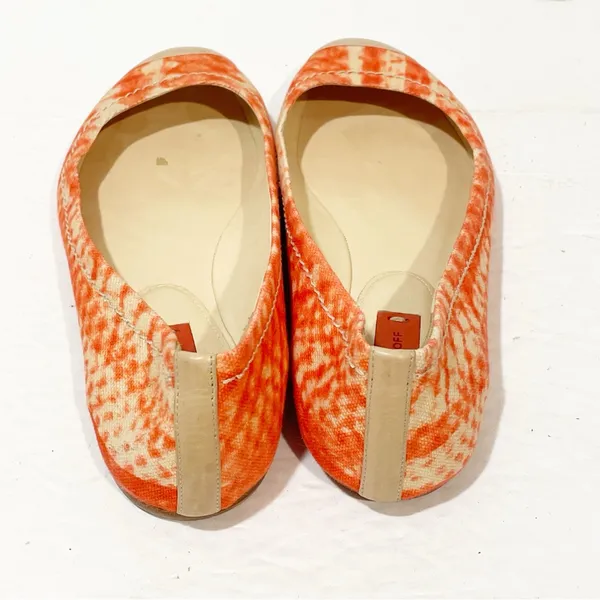 Reed Krakoff Size‎ 5.5 Orange Printed Cap Toe Ballet Flat - Image 4