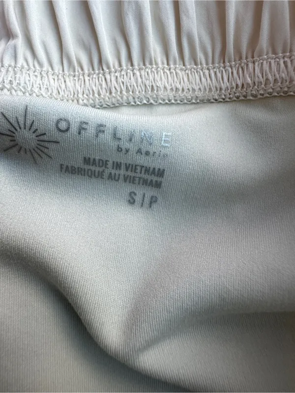 OFFLINE By Aerie Nylon Mini Skirt Off White sz S - Image 4