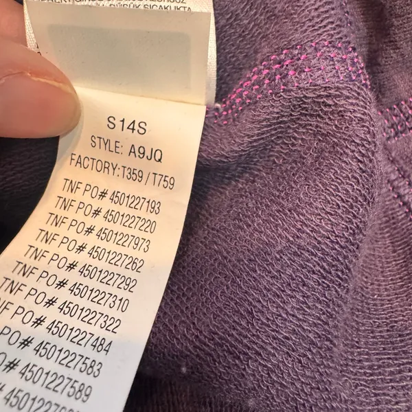The North Face Purple Funnel Neck Hoodie Sweatshirt Womens‎ Medium M - Image 7
