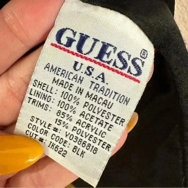 Vintage GUESS Faux Fur Mid Length Trench Coat RARE Jacket in Black Sz. Small - Image 15
