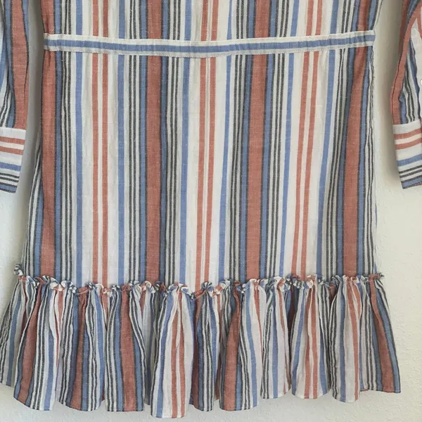 Veronica Beard Jeans Ardith 100%‎ Cotton Striped Mini Shirt Dress - Image 9