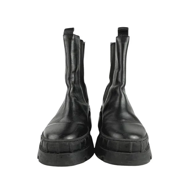 Steve Madden Barclay Women's Black Leather Round Toe Slip On Chelsea Boots Sz 6 - Image 2