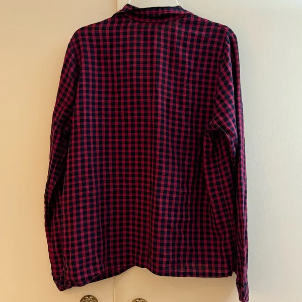 Madewell red gingham pajama top check long sleeve top size small - Image 8