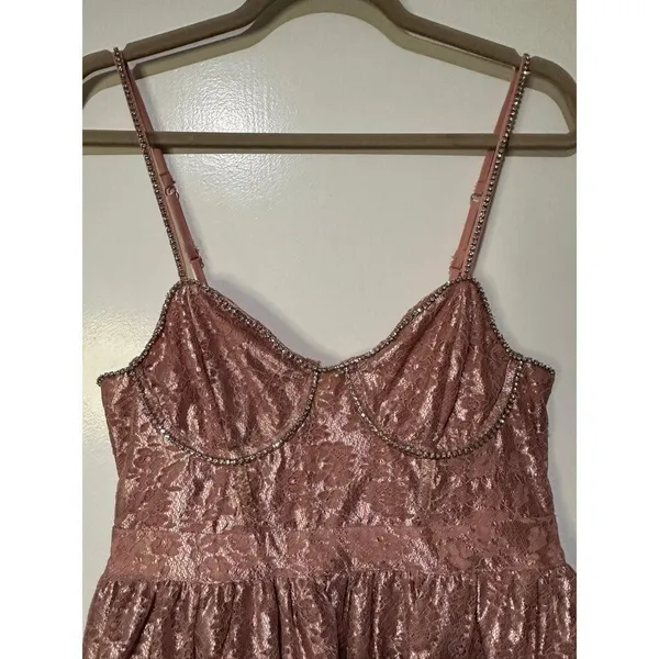 For Love & Lemons Shai Maxi Dress Dusty Pink Size Medium NWT Feminine Romantic - Image 3
