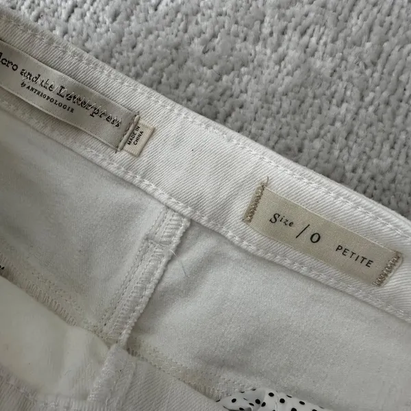 Anthropologie Pilcro and the Letterpress Embroidered Denim Cream Skirt Sz 0P - Image 6
