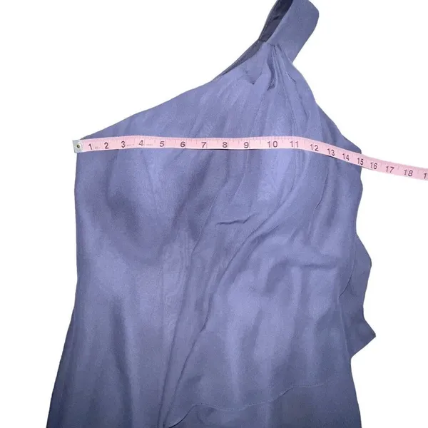 JJ's House Dress Women Size 6 Purple Stormy One Shoulder Chiffon ‎ Sheath Dress - Image 7