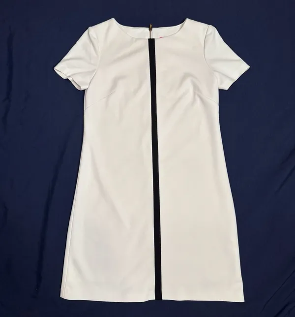Betsey Johnson White Black Stripe Shift Dress Size 6 Bridal Sorority - Image 3
