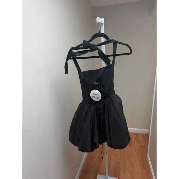 Babyboo Marcia Mini Dress Bubble Hem Black Size Small - Image 7