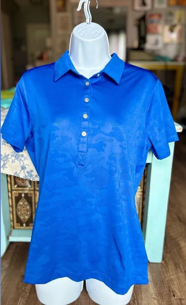 Cutter & Buck CB Dry Tec Women’s Royal Blue Golf Polo - Medium - Image 2