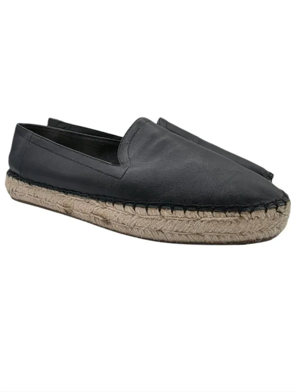 GAP Womens Espadrilles Black Leather Shoes Size 10 - 11 Natural Neutral Preppy - Image 2