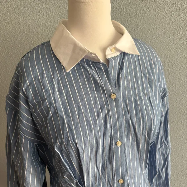 Abercrombie & Fitch Poplin Shirt Dress Size Large Tall - Image 3