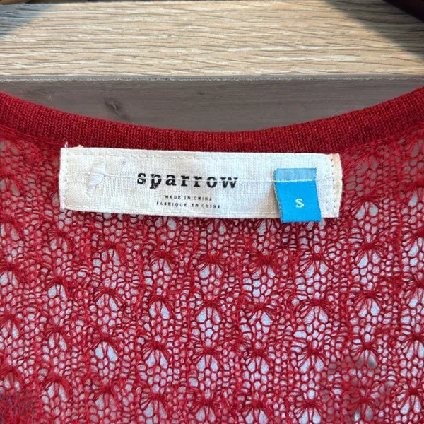 Sparrow Anthropologie Crochet Sweater Knit V-neck Maxi Button Placket Dress, S - Image 3