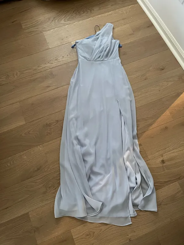 Kira Chiffon Dress With Slit Birdy Grey - Image 4