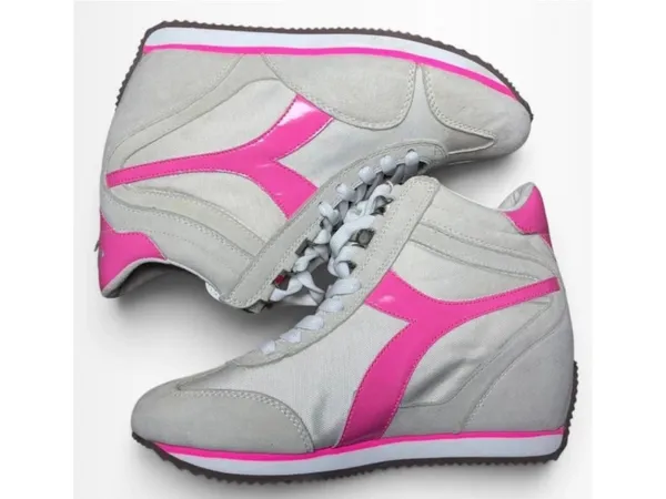 Women's Diadora Wedge Retro Sneakers White and Pink Size 7.5 - Image 3